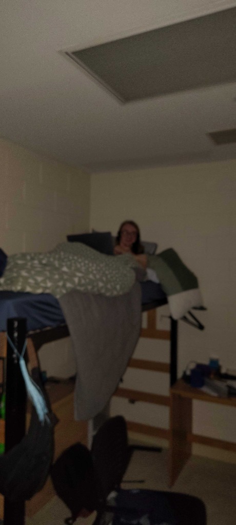 Louis in Morrison Hall lofted bed